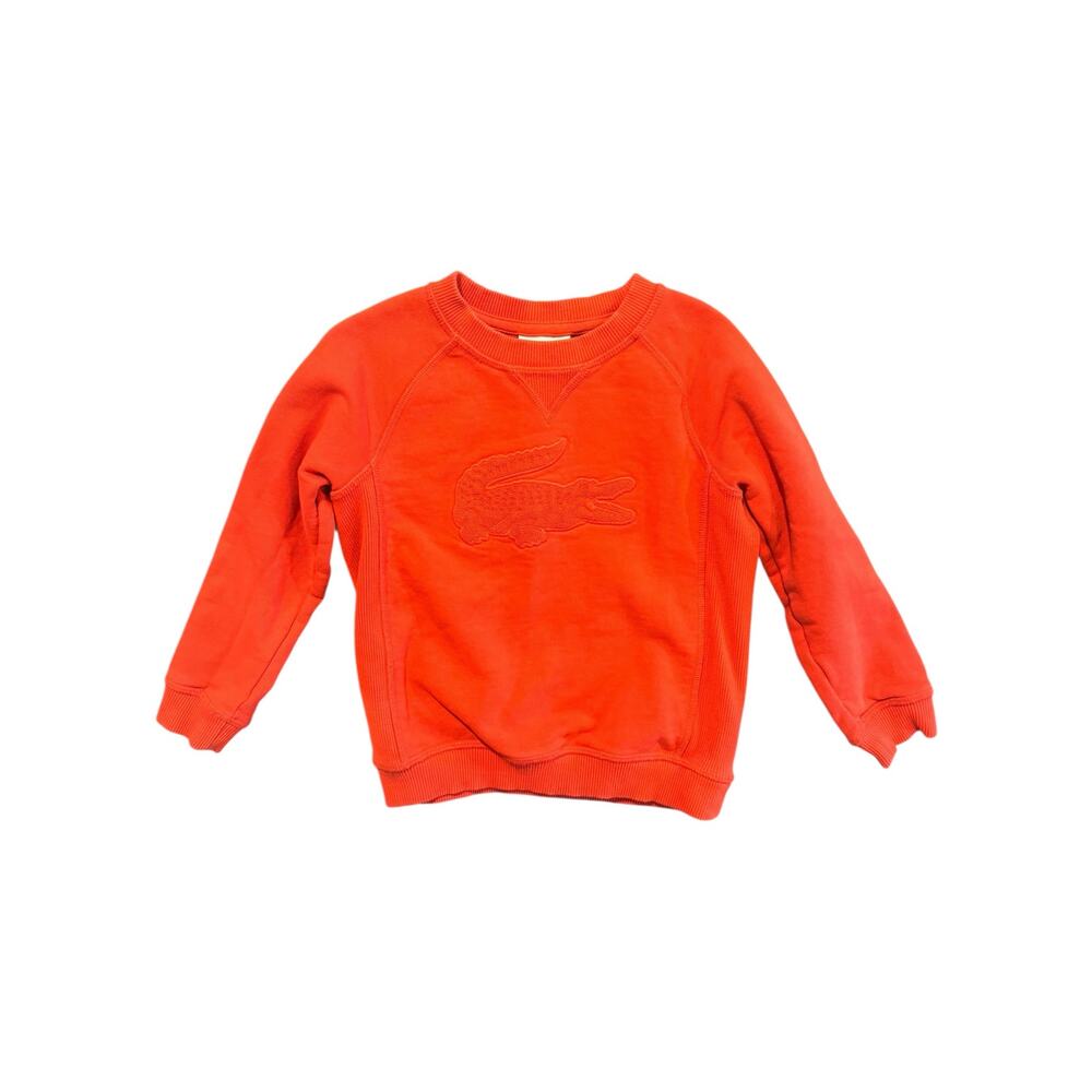 Lacoste Kids Red Orange Crocodile Logo Sweatshirt Size 4